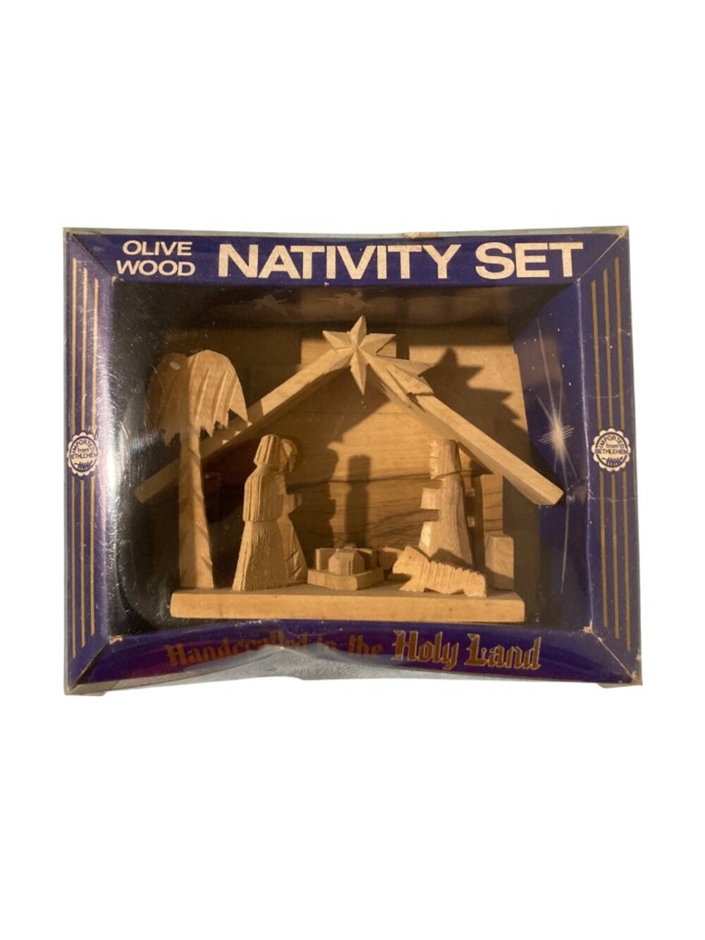 Handcrafted Olive Wood Nativity Set With Box From The Holy Land